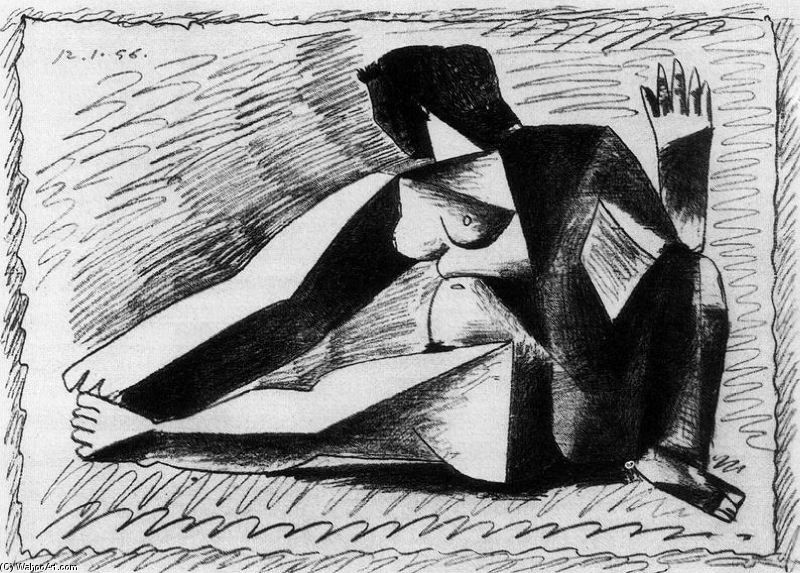 Mujer En Cuclillas Con El Brazo Levantado — Pablo Picasso