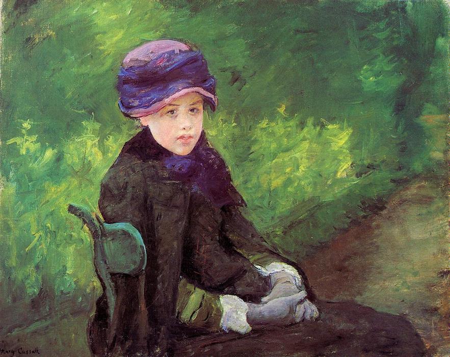 Susan Seated Outdoors Wearing A Purple Hat — Mary Stevenson Cassatt