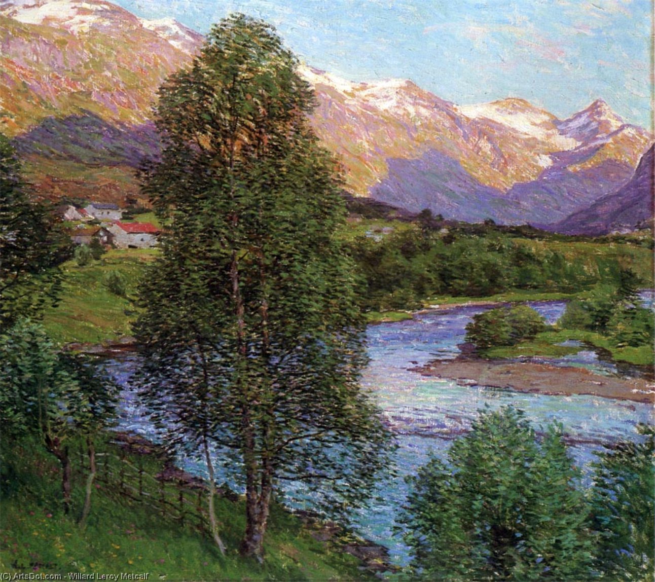 Salmon River, Norway — Willard Leroy Metcalf