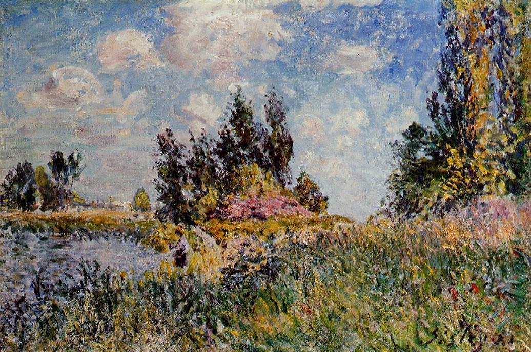 Landscape The Banks Of The Loing At Saint Mammes — Alfred Sisley