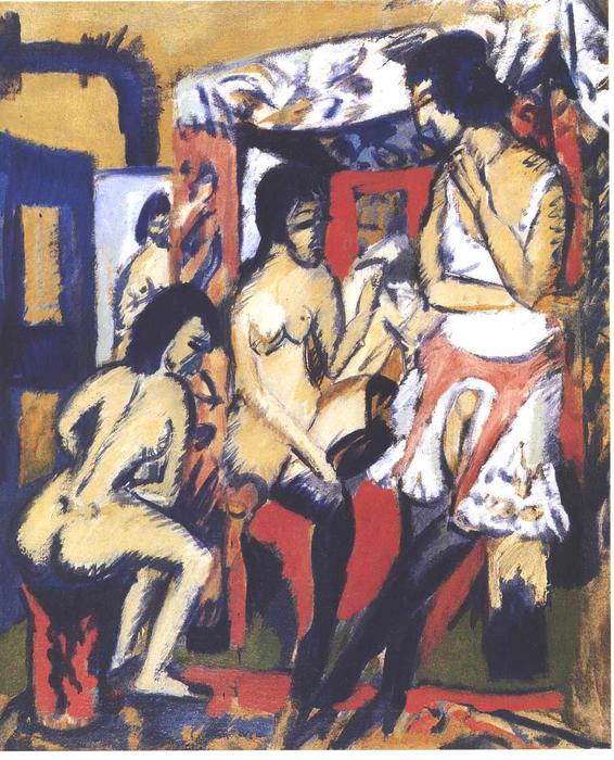 Nudes In Atelier — Ernst Ludwig Kirchner