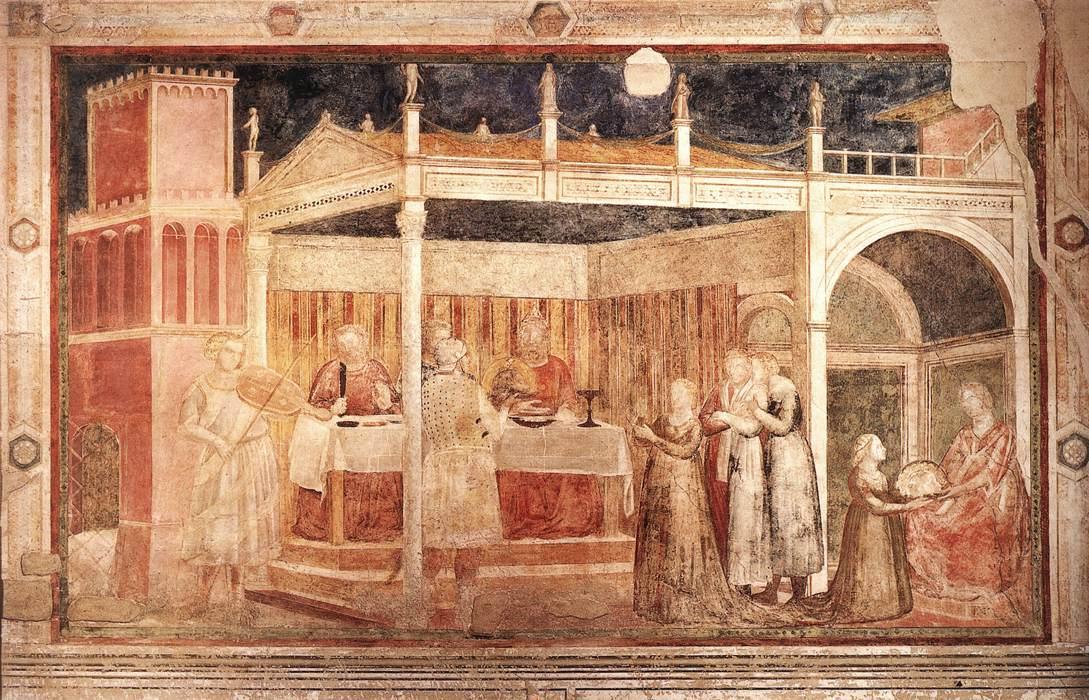 Scenes From The Life Of St John The Baptist: 3. Feast Of Herod (peruzzi Chapel, Santa Croce, Florence) — Giotto Di Bondone