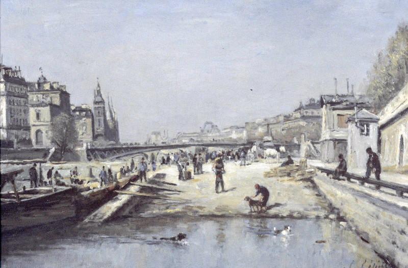 Le Quai Aux Fleurs (titre Attribué) Le Quai Aux Fleurs Et Le Pont D'arcole (autre Titre) — Stanislas Lépine