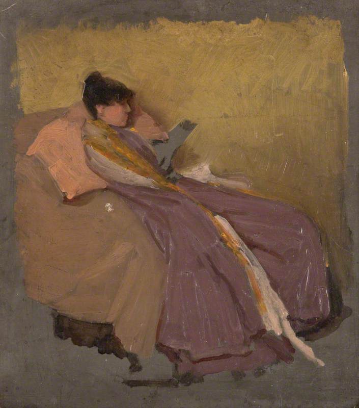 Woman In An Armchair Reading A Book — Beatrix Whistler