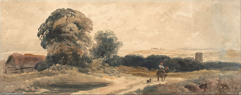 A Country Road With Traveller On Horseback — Peter De Wint