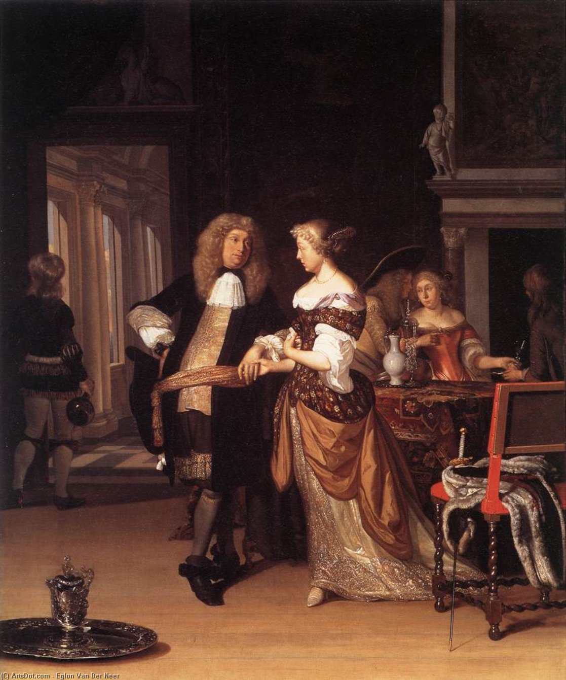 Elegant Couple In An Interior — Eglon Hendrik Van Der Neer