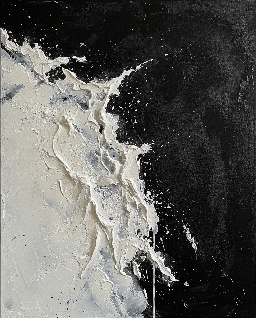 A Monumental Fracture Of Alabaster Light Within The Infinite Obsidian Void — David Moreau