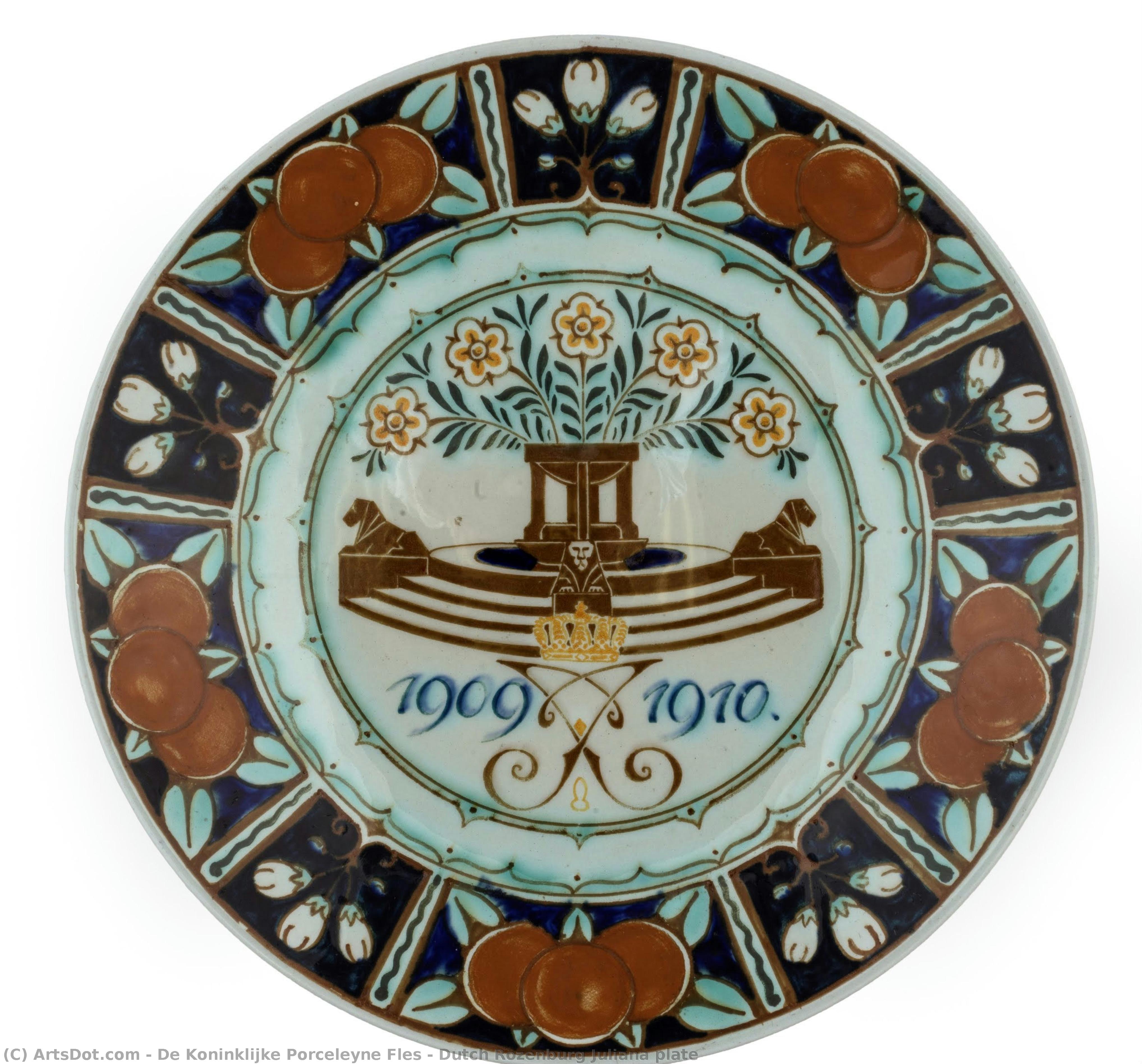 Dutch Rozenburg Juliana Plate — De Koninklijke Porceleyne Fles