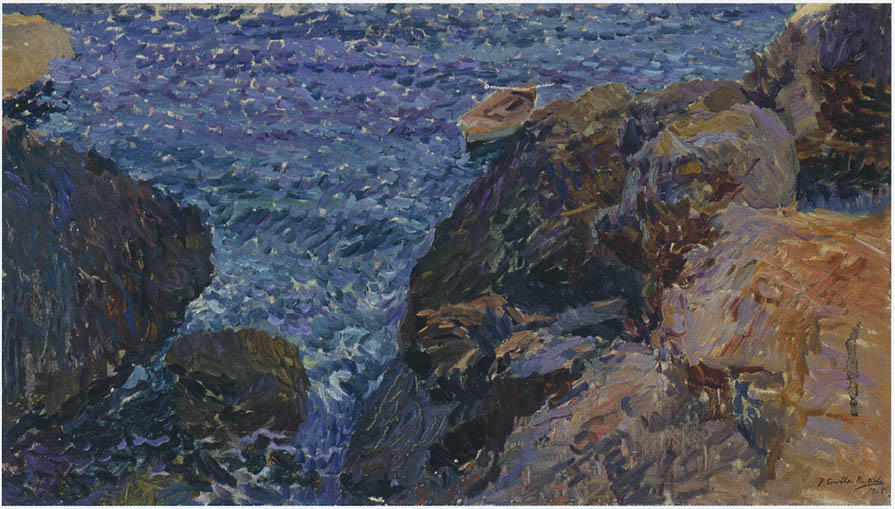 Rocks At Javea, The White Boat — Joaquín Sorolla Y Bastida