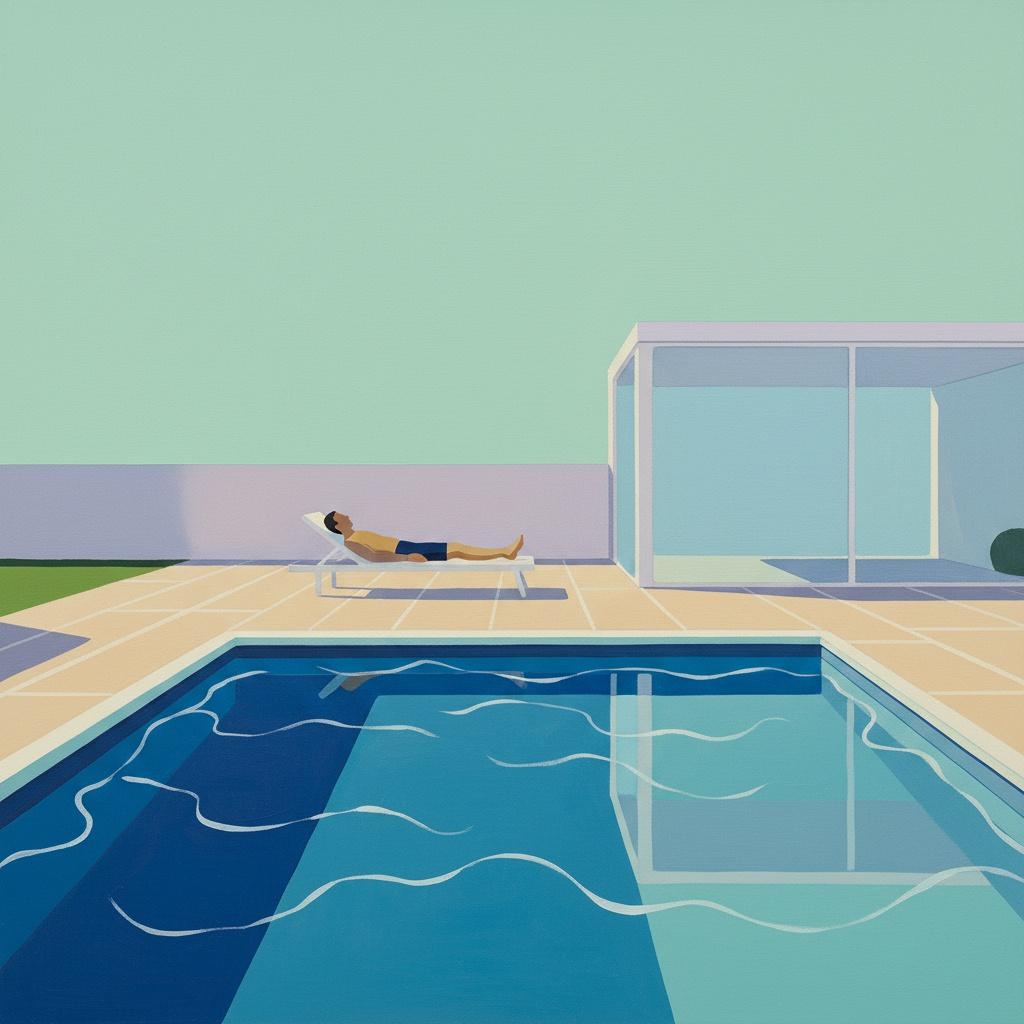 Serene Geometric Solitude Amidst Mint Voids And Lavender Architectural Stillness — Marion Delorme