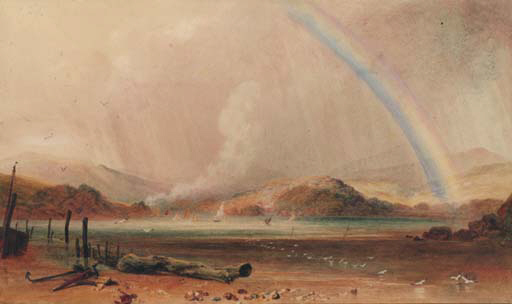 A Wooded Landscape With A Rainbow — Peter De Wint