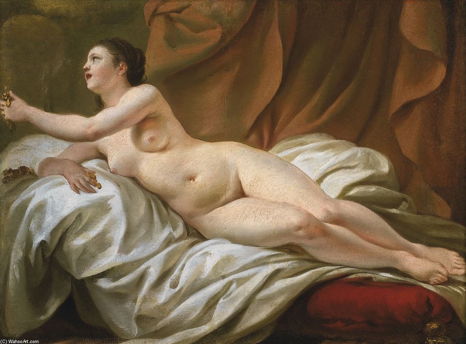 Danae, Oil On Paper Laid Down On Canvas — Jean Baptiste Marie Pierre