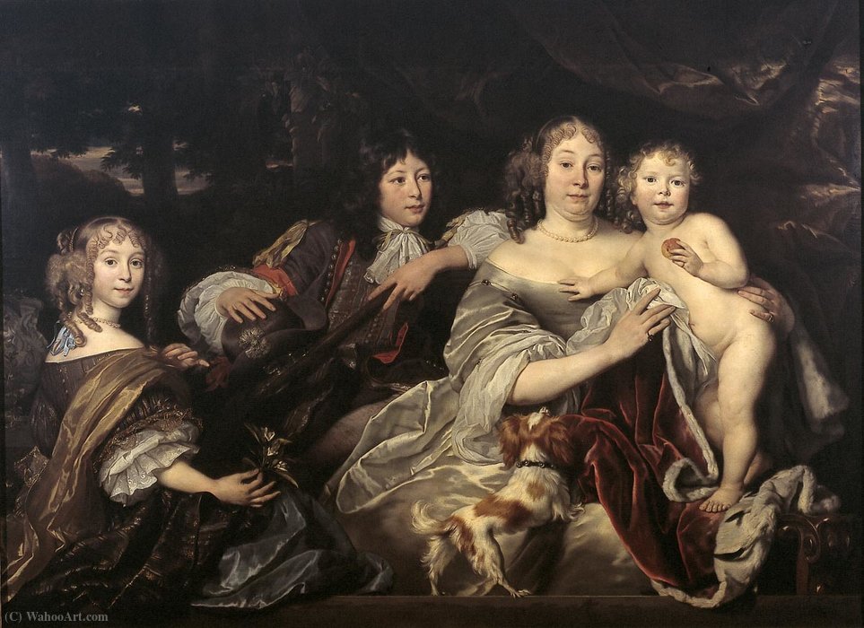 Portrait Of Albertine Agnes, Princess Of Orange-nassau And Her Three Children. — Abraham Van Den Tempel