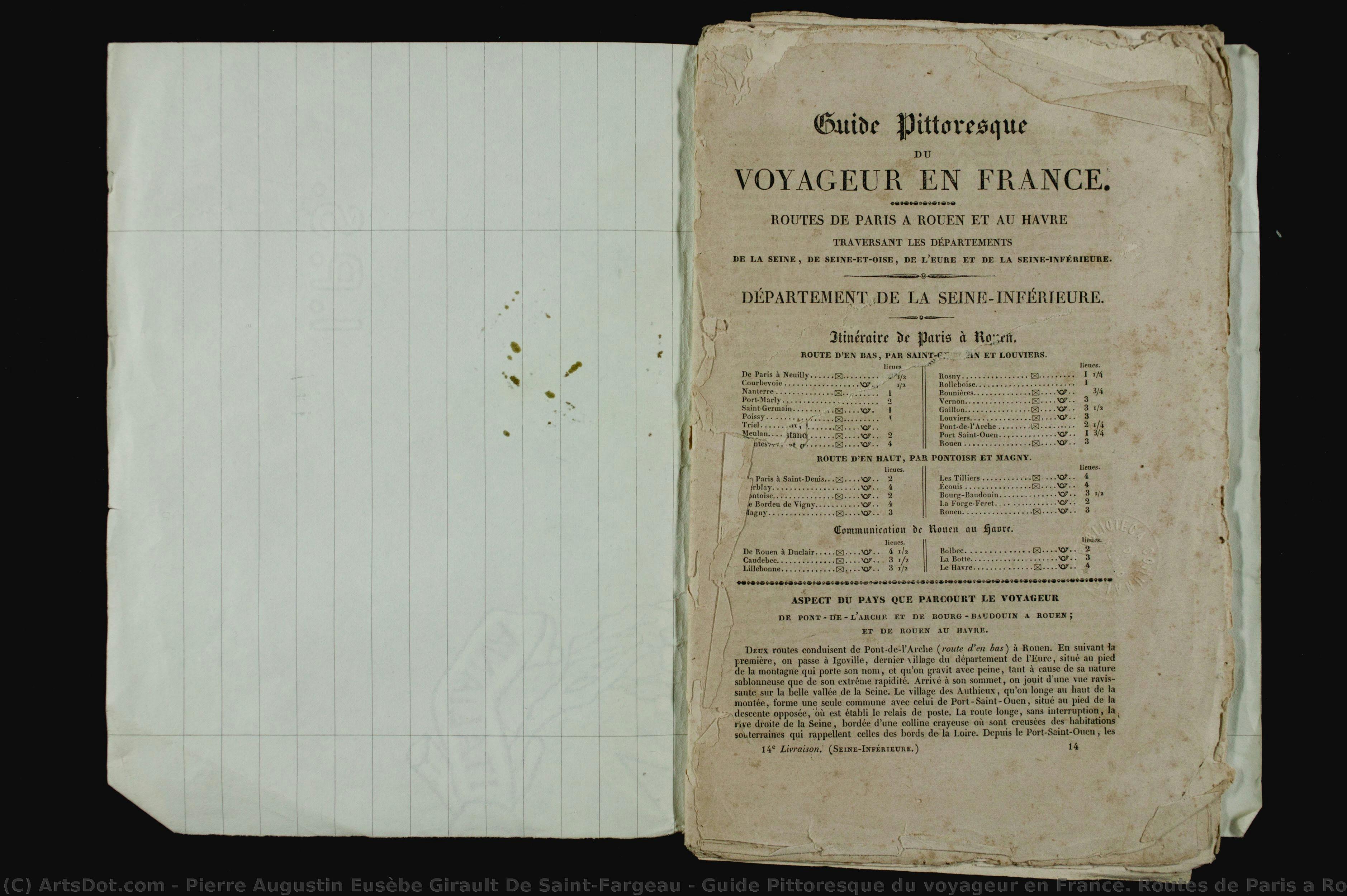 Guide Pittoresque Du Voyageur En France. Routes De Paris A Rouen Et Au Havre — Pierre Augustin Eusebe Girault De Saint-fargeau