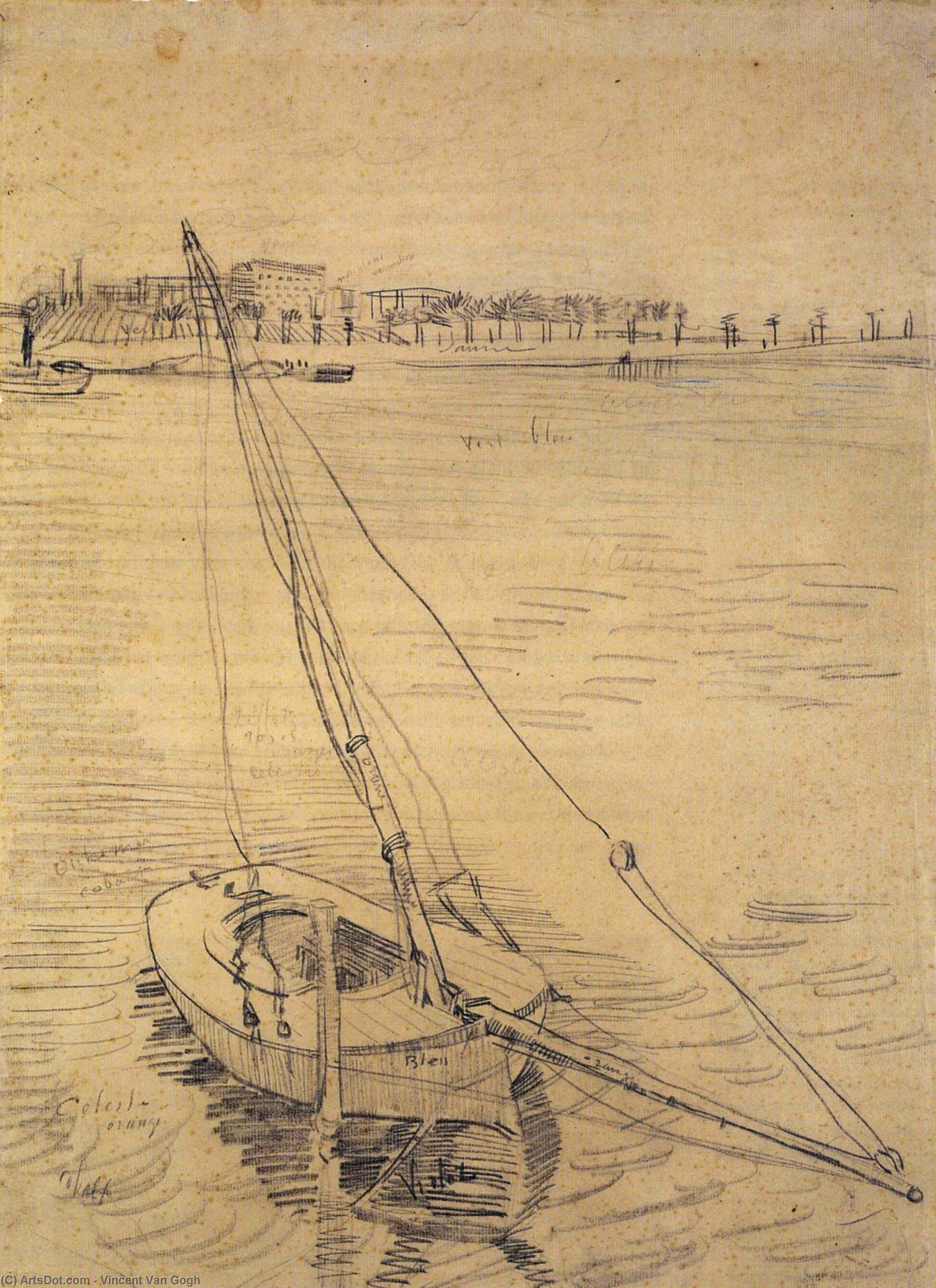Segelboot Auf Der Seine Bei Asnières — Vincent Willem Van Gogh