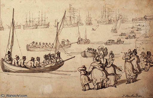 Shipping Off The Coast At Spithead — Thomas Rowlandson