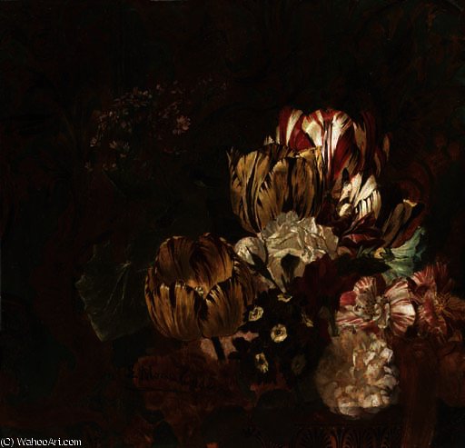 Tulips, Roses And Other Flowers — Lourens Alma Tadema