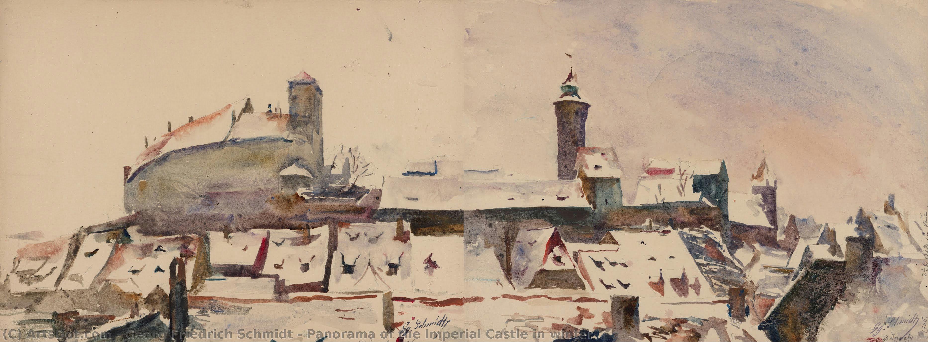 Panorama Of The Imperial Castle In Winter — Georg Friedrich Schmidt