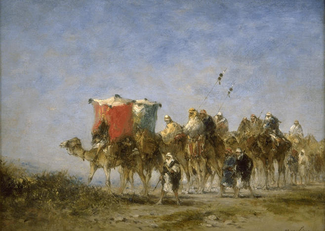 Caravane Dans Le Desert — Narcisse Berchère