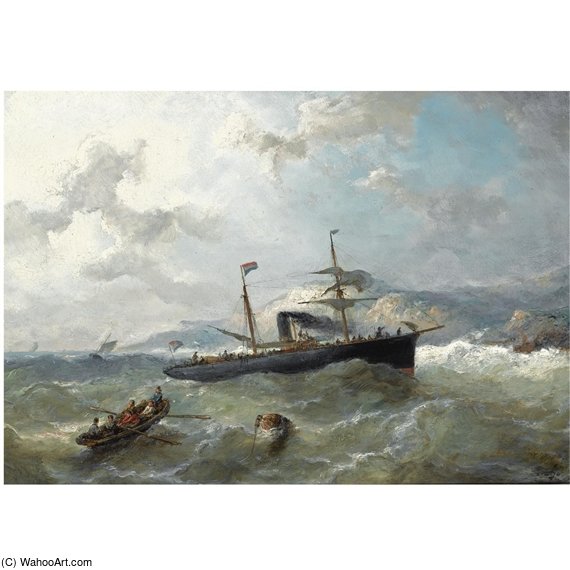 Shipping Off The Coast In Choppy Waters — Nicolaas Riegen