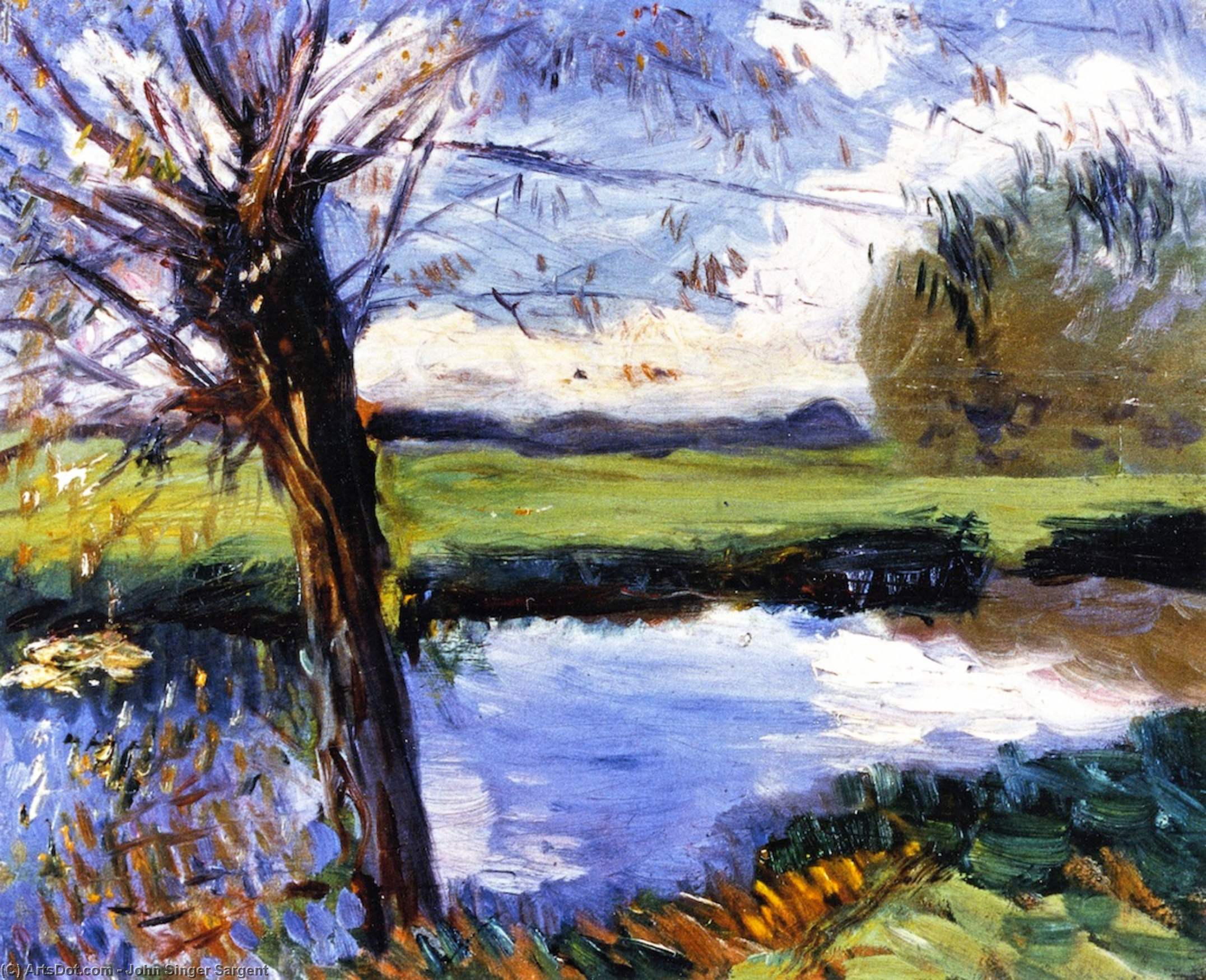 River Bank, Near Oxford — John Singer Sargent