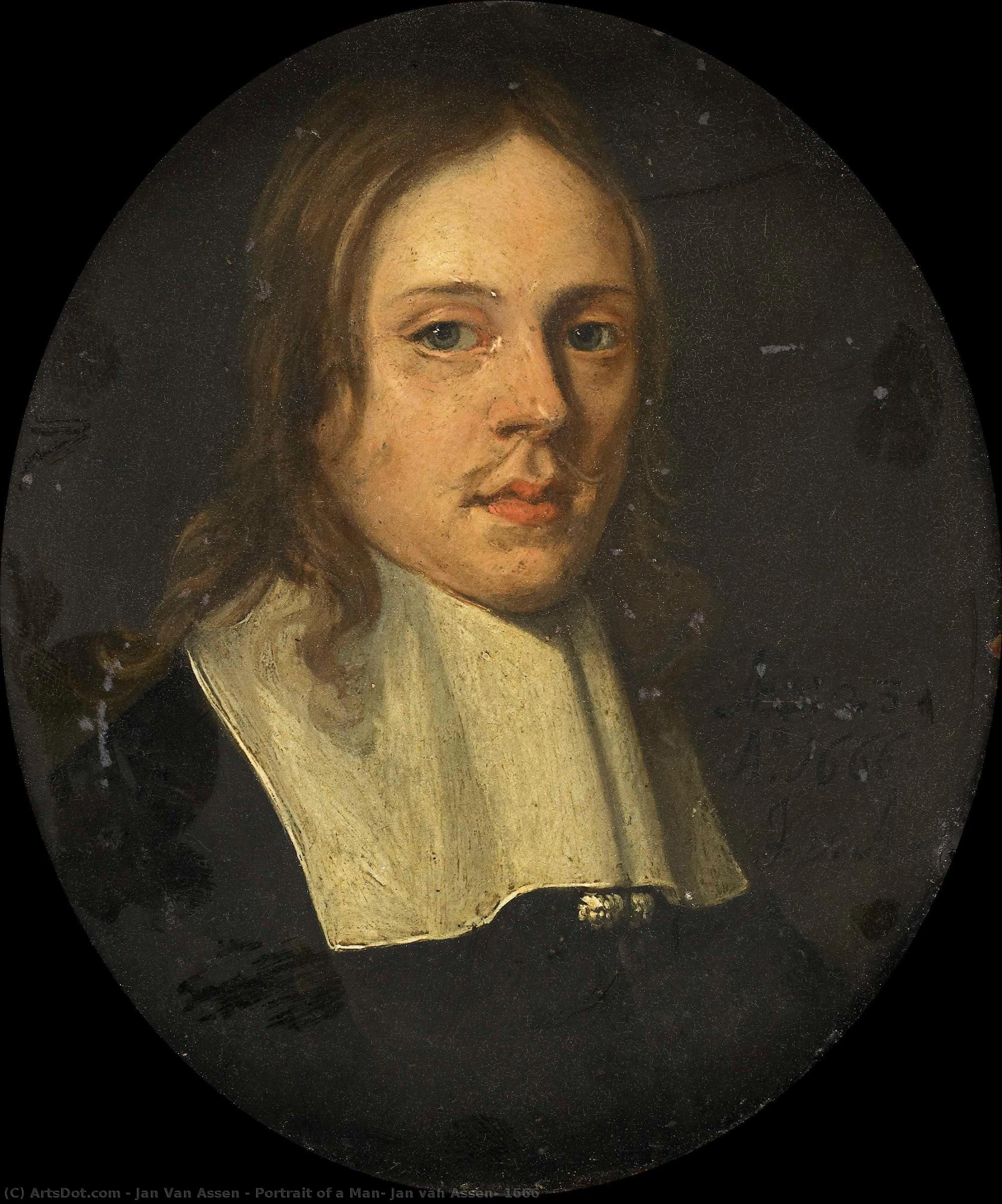 Portrait Of A Man, Jan Van Assen, 1666 — Jan Van Assen