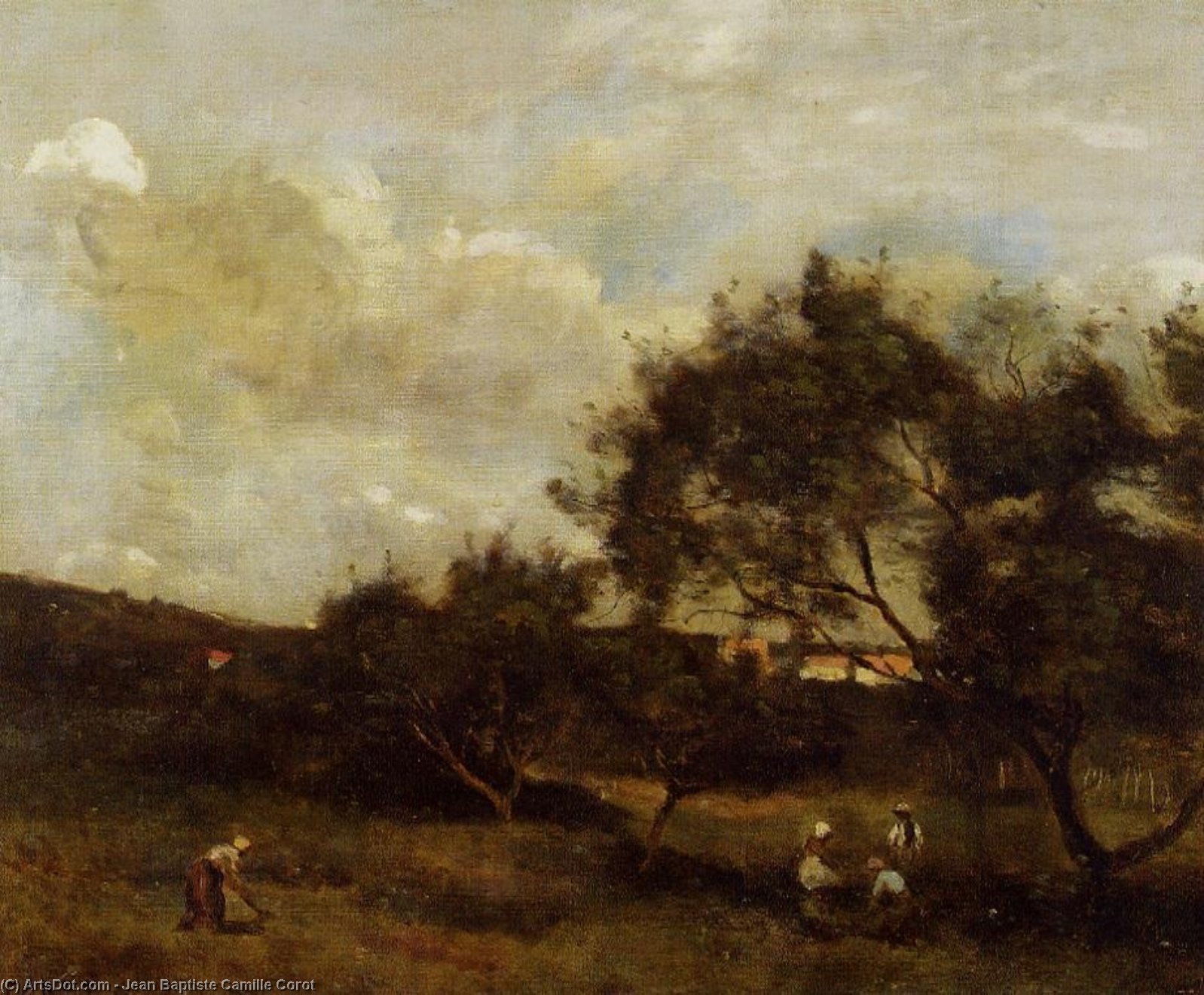 Peasants Near A Village — カミーユ・コロー
