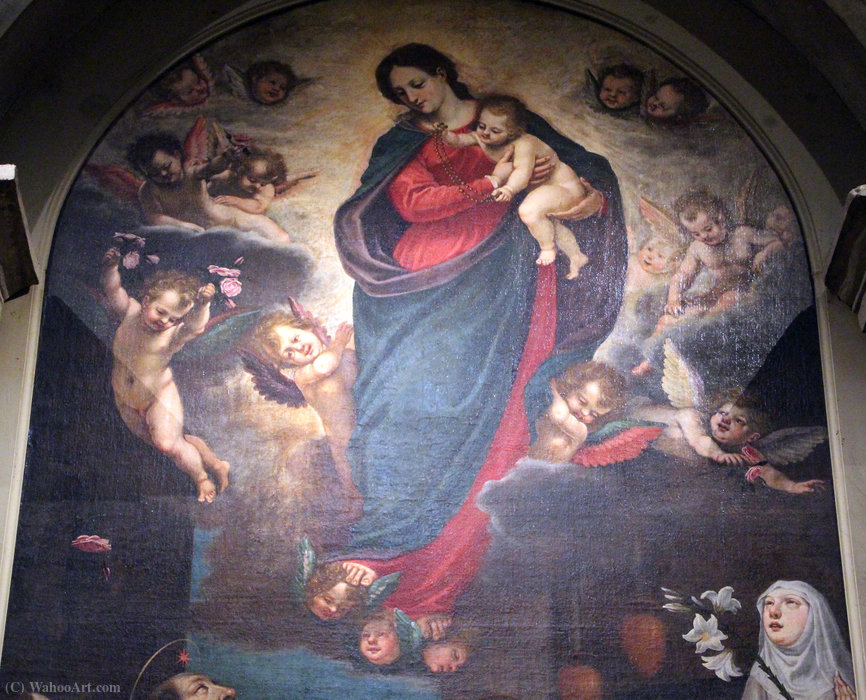Madonna With Saints, Angels And Faithful — Jacopo Vignali