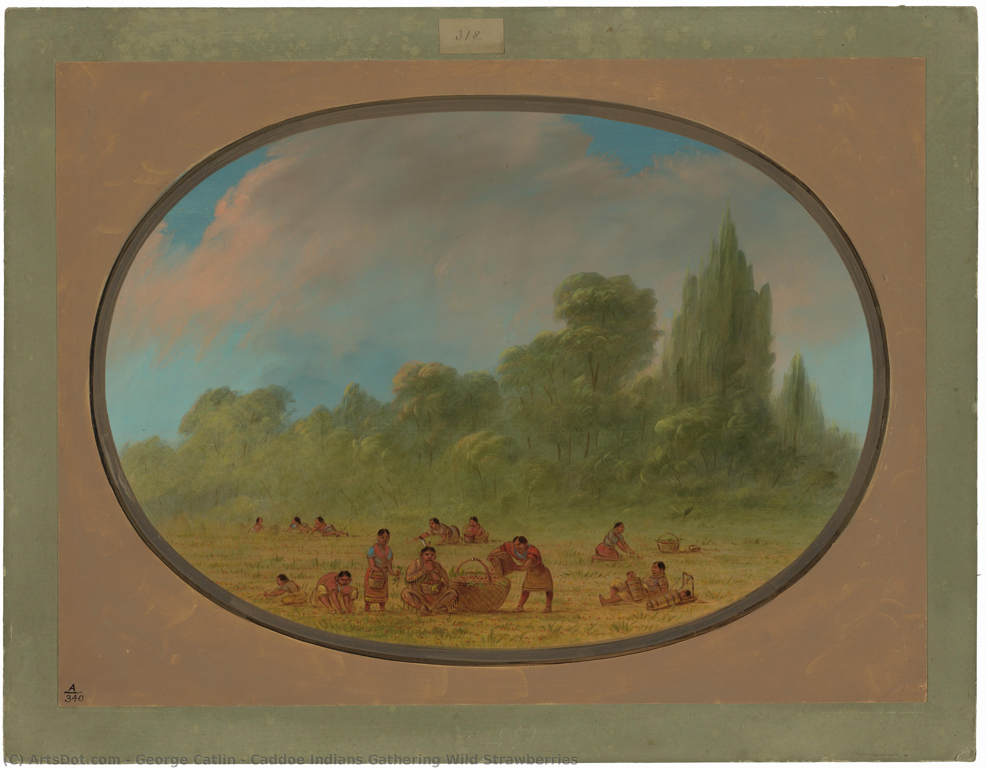 Caddoe Indians Gathering Wild Strawberries — George Catlin