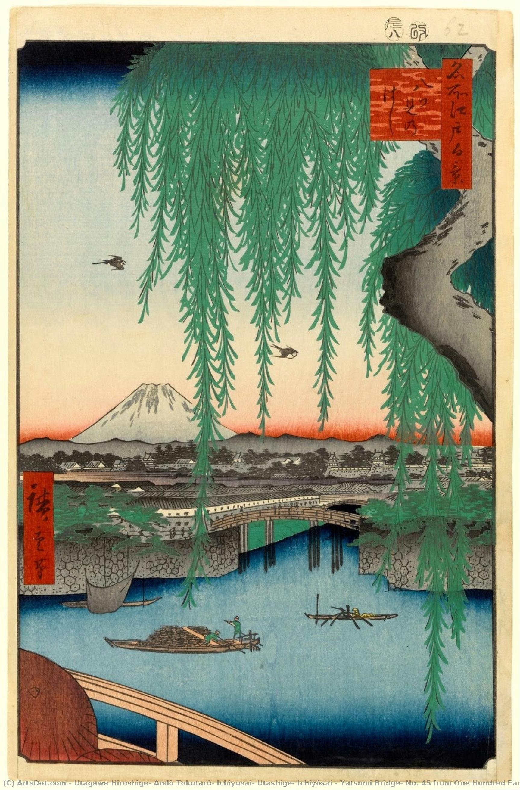 Yatsumi Bridge, No. 45 From One Hundred Famous Views Of Edo — Utagawa Hiroshige, Andō Tokutarō, Ichiyusai, Utashige, Ichiyōsai
