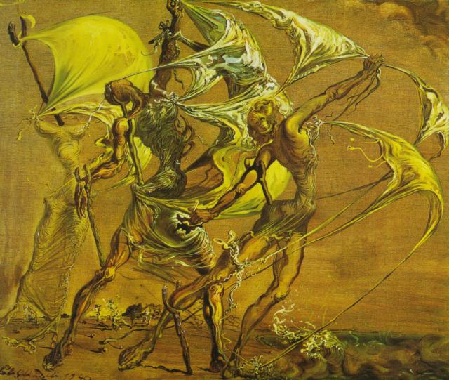 Gruppe Von Frauen, Die Die Gesten Eines Segelschiffs Nachahmen, 1940 — Salvador Dalí