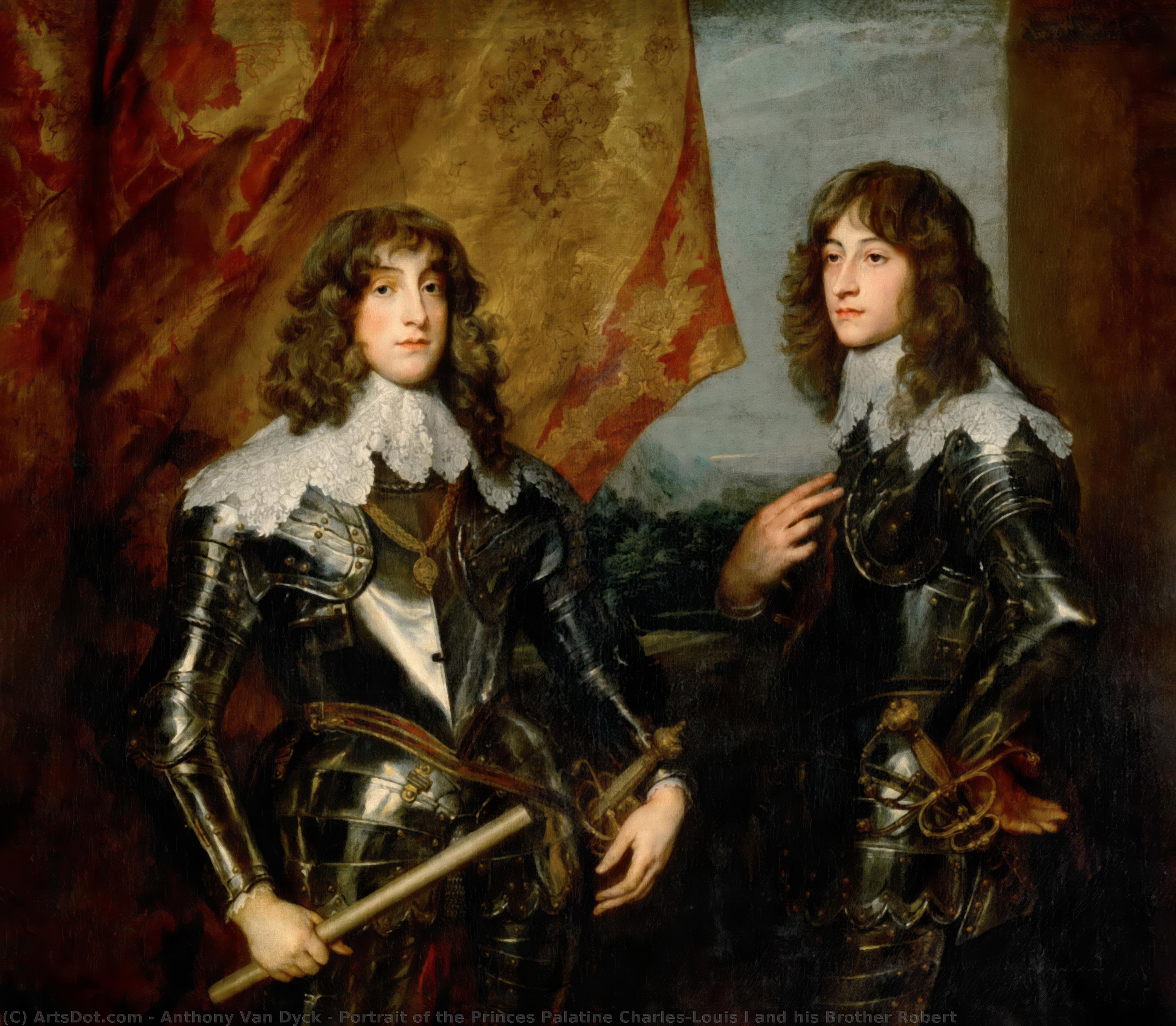 Retrato De Los Príncipes Palatinos Carlos Luis I Y Su Hermano Roberto — Sir Anthony Van Dyck