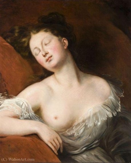 Jeune Femme Assoupie — Achille Jacques Jean Marie Devéria