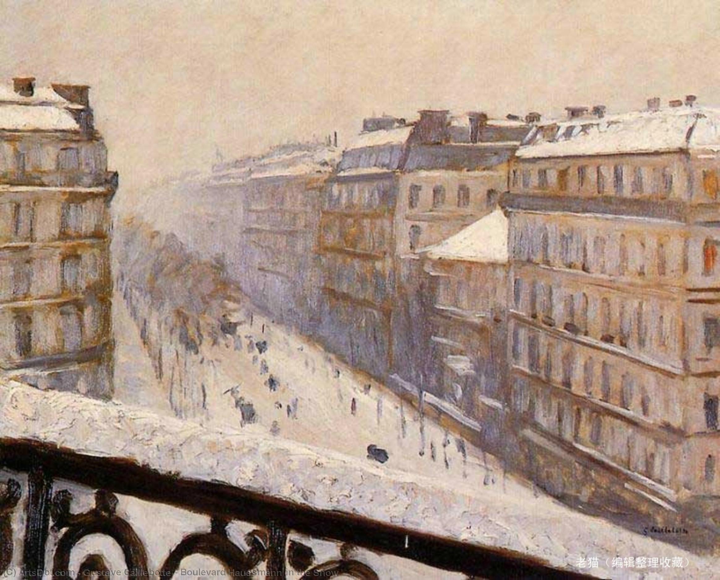 El Boulevard Haussmann En La Nieve — Gustave Caillebotte