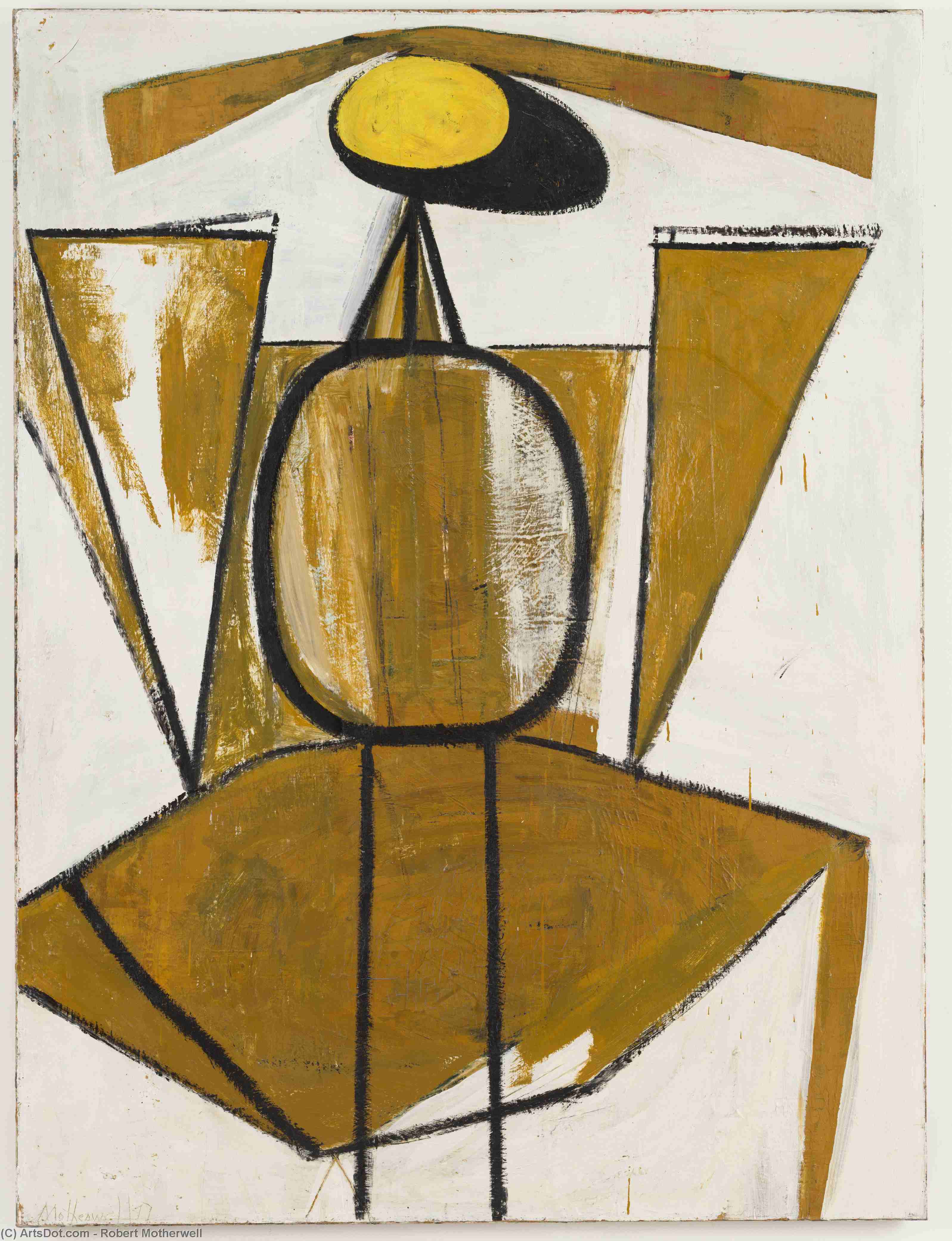 Personage, With Yellow Ochre And White — Robert Motherwell