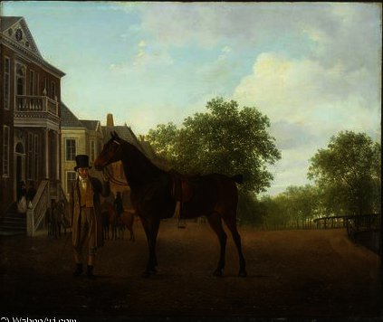 A Gentleman Holding A Saddled Horse In A Street — Jacques Laurent Agasse