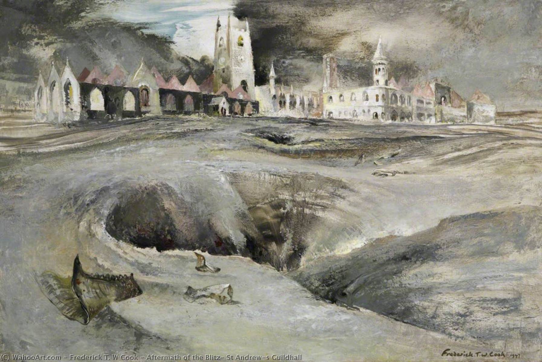 Aftermath Of The Blitz, St Andrew's Guildhall — Frederick T. W Cook