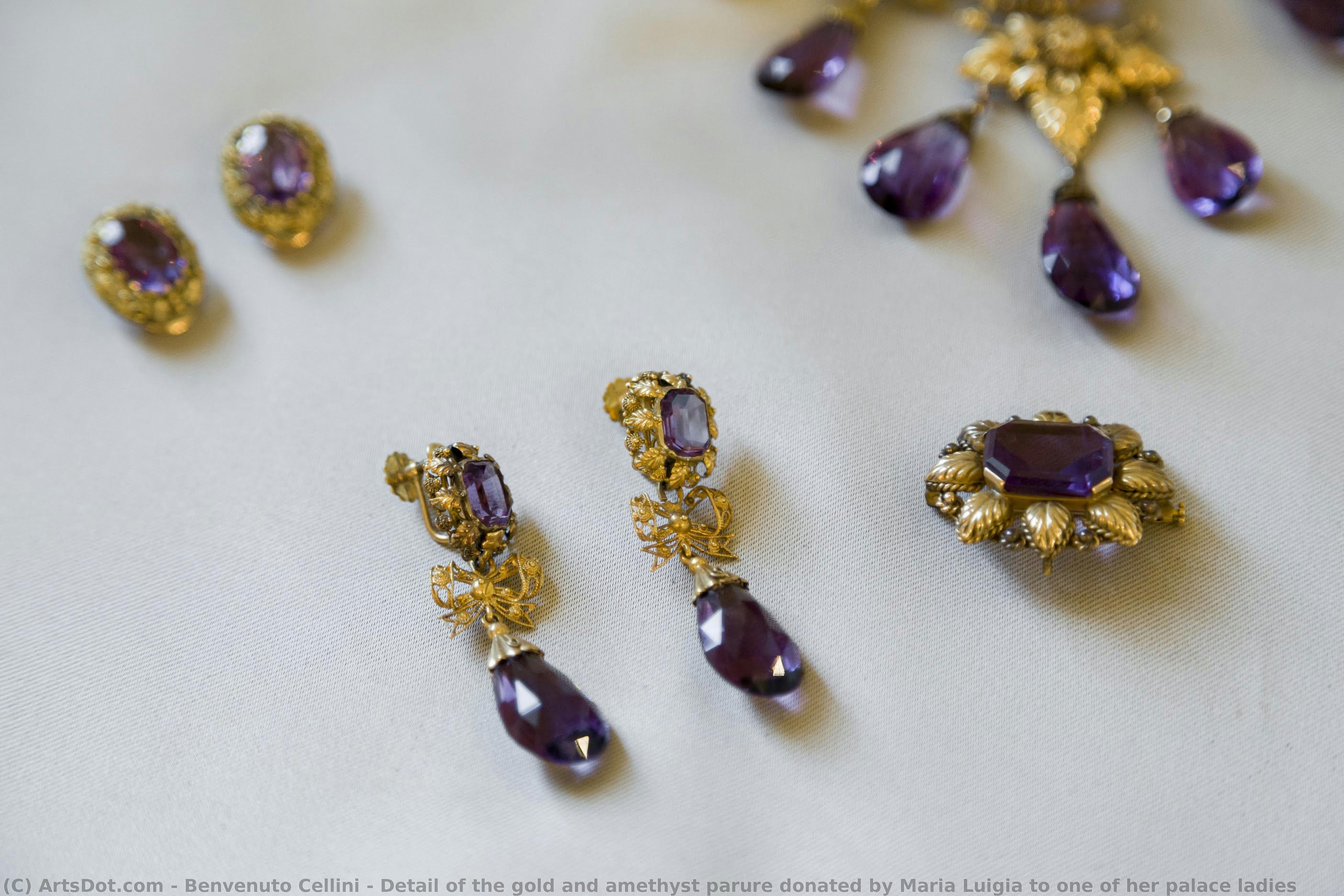 Detail Of The Gold And Amethyst Parure Donated By Maria Luigia To One Of Her Palace Ladies — Benvenuto Cellini