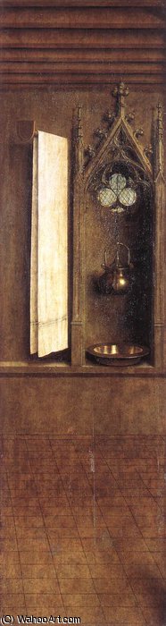 Unbetitelte Darstellung Eines Raumes Mit Spiegel Und Lampen — Jan Van Eyck