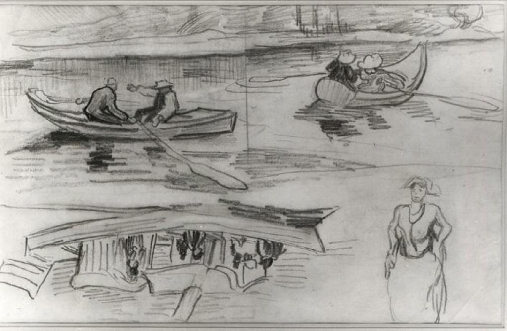 A Steamer With Several People — Vincent Willem Van Gogh