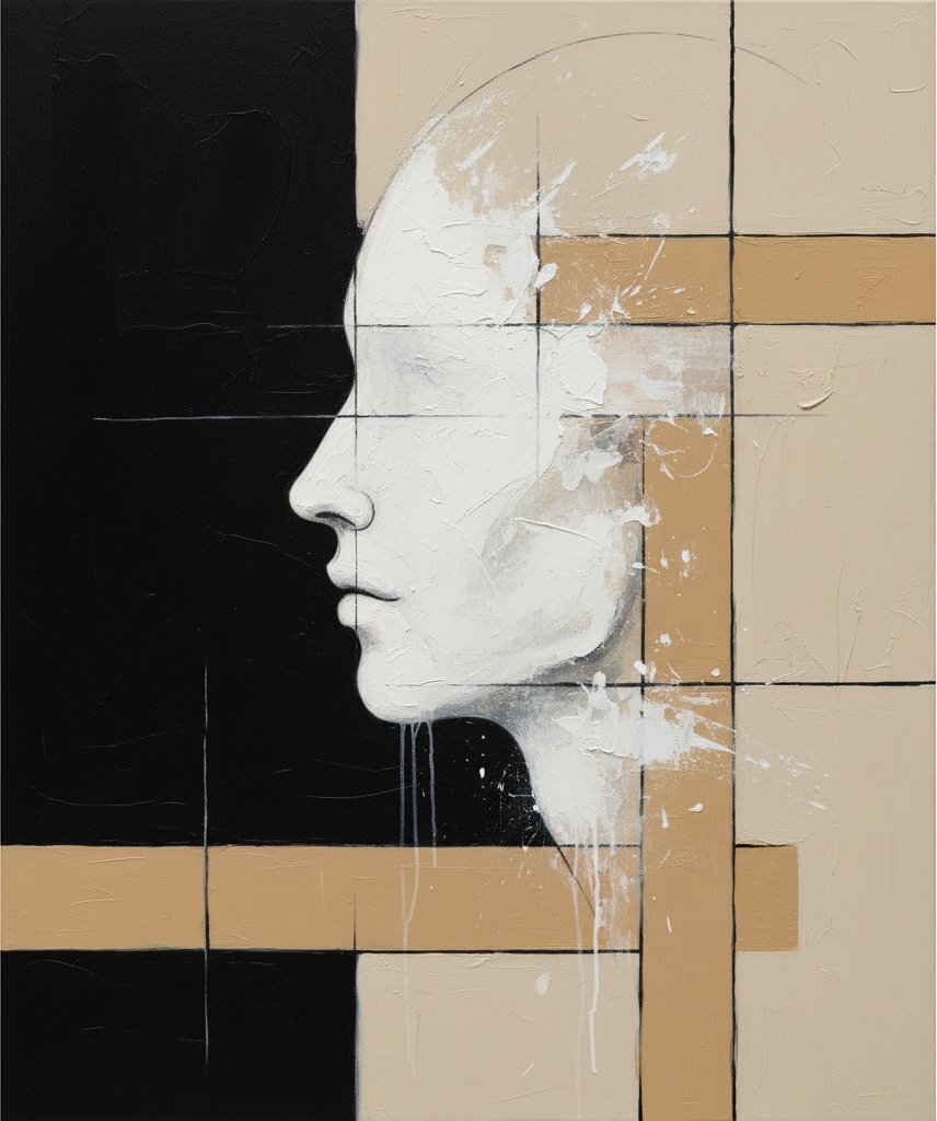 Fragmented Silhouette In Monochrome Geometry: A Singular Study Of Memory And Form — Laurent Fabre