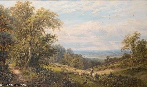 A View Of Bostall Heath, With A View Of The Thames — Alfred I Glendening