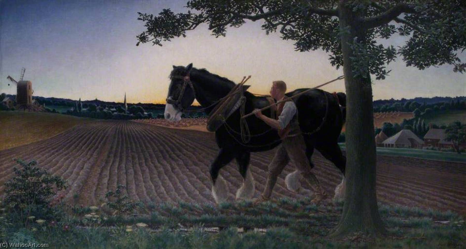 'give To Us Each Day Our Daily Bread' (triptych, Centre Panel) — Frank R Dickinson