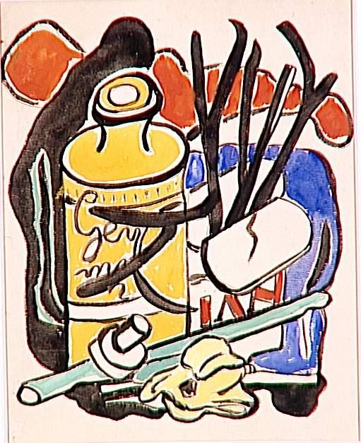 Composition In Yellow Bottle — Fernand Léger