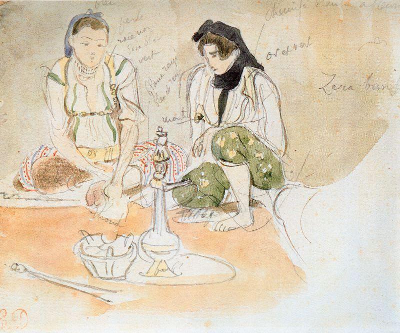 Two Arab Women Seated — Eugène Delacroix
