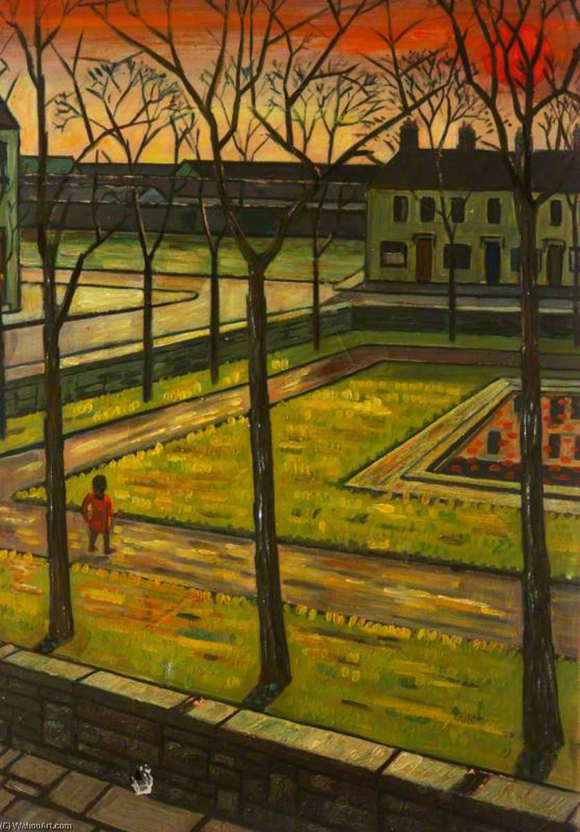 Solitary Figure In A Sunken Park In A Street — Charles Byrd