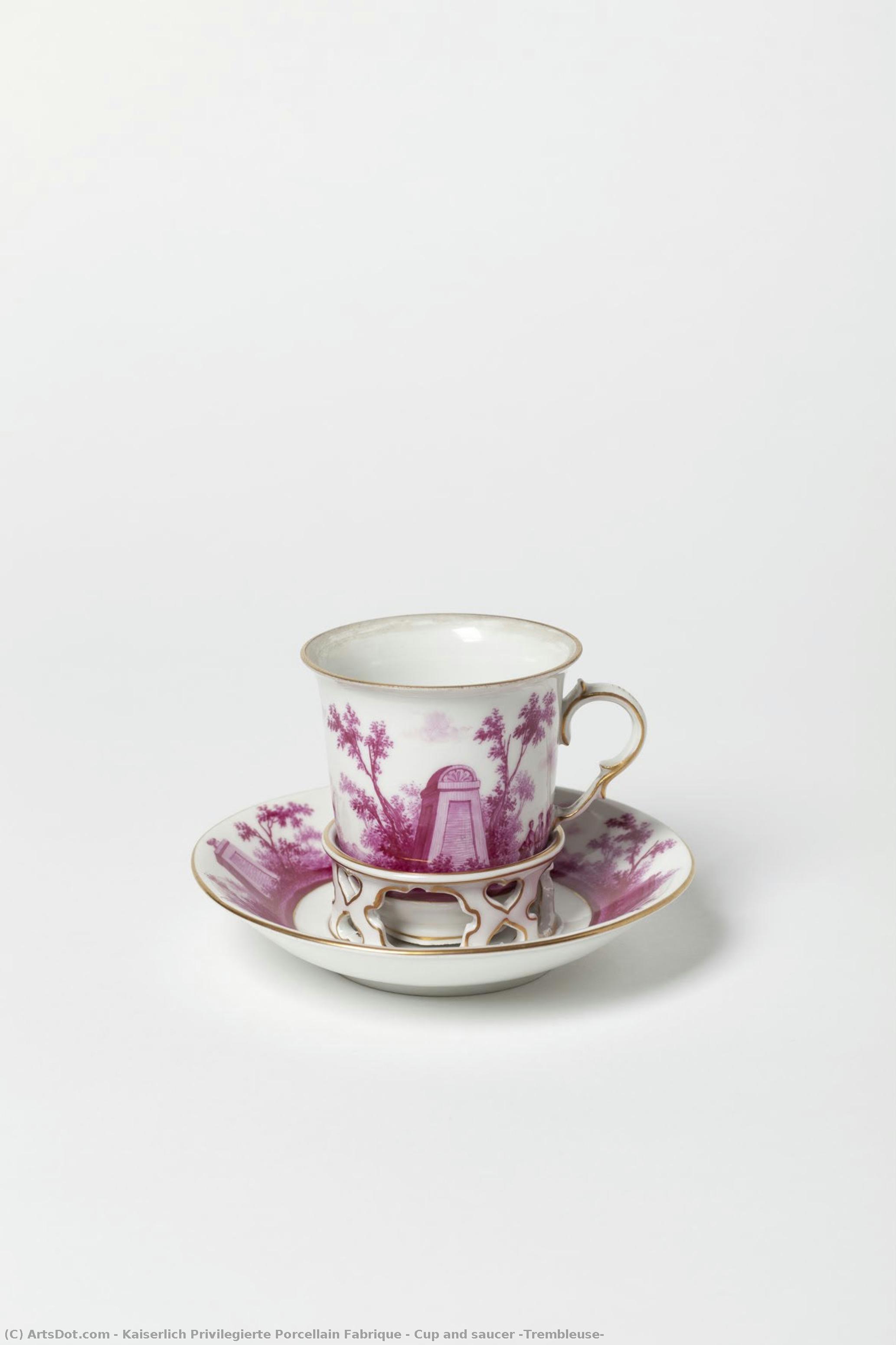 Cup And Saucer (trembleuse) — Kaiserlich Privilegierte Porcellain Fabrique