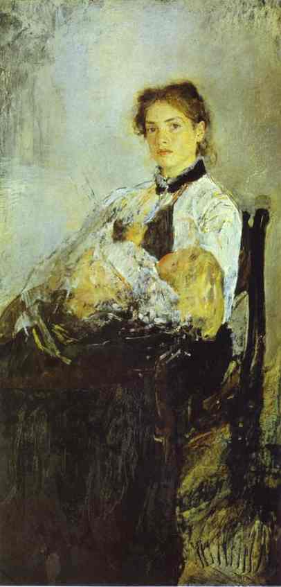 Portrait Of Nadezhda Derviz With Her Child — Valentin Alexandrovich Serov