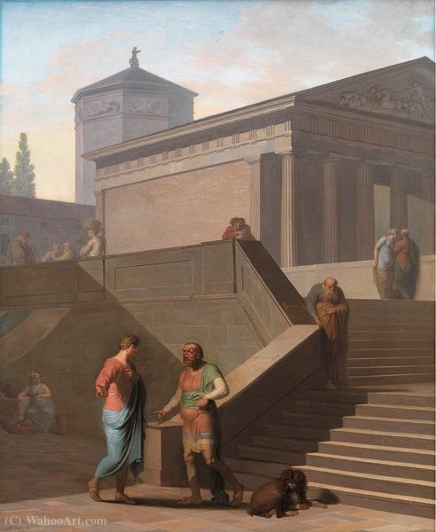 Lover Pamfilus In Conversation With His Forslagne Serve Davus — Nicolai Abraham Abildgaard