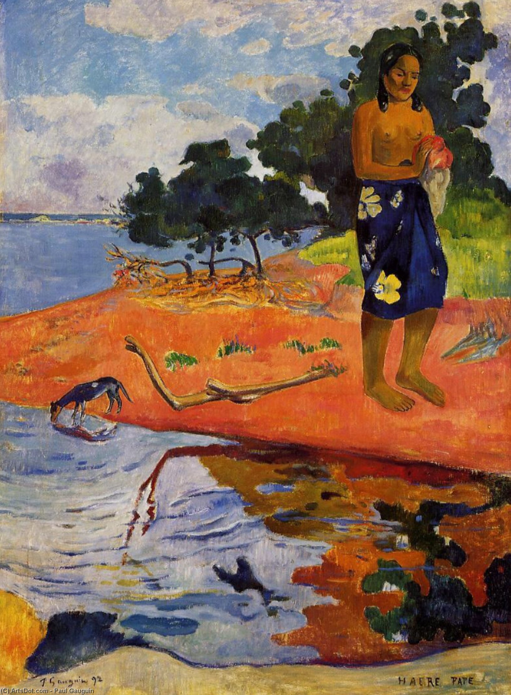 Sie Geht Zum Frischen Wasser (haere Pape) — Eugène Henri Paul Gauguin